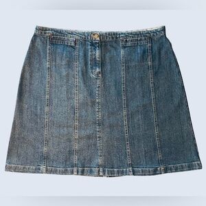 JONES SPORT STRETCH Women’s Cotton Blend Blue Denim A-Line Jeans Skirt Size 16